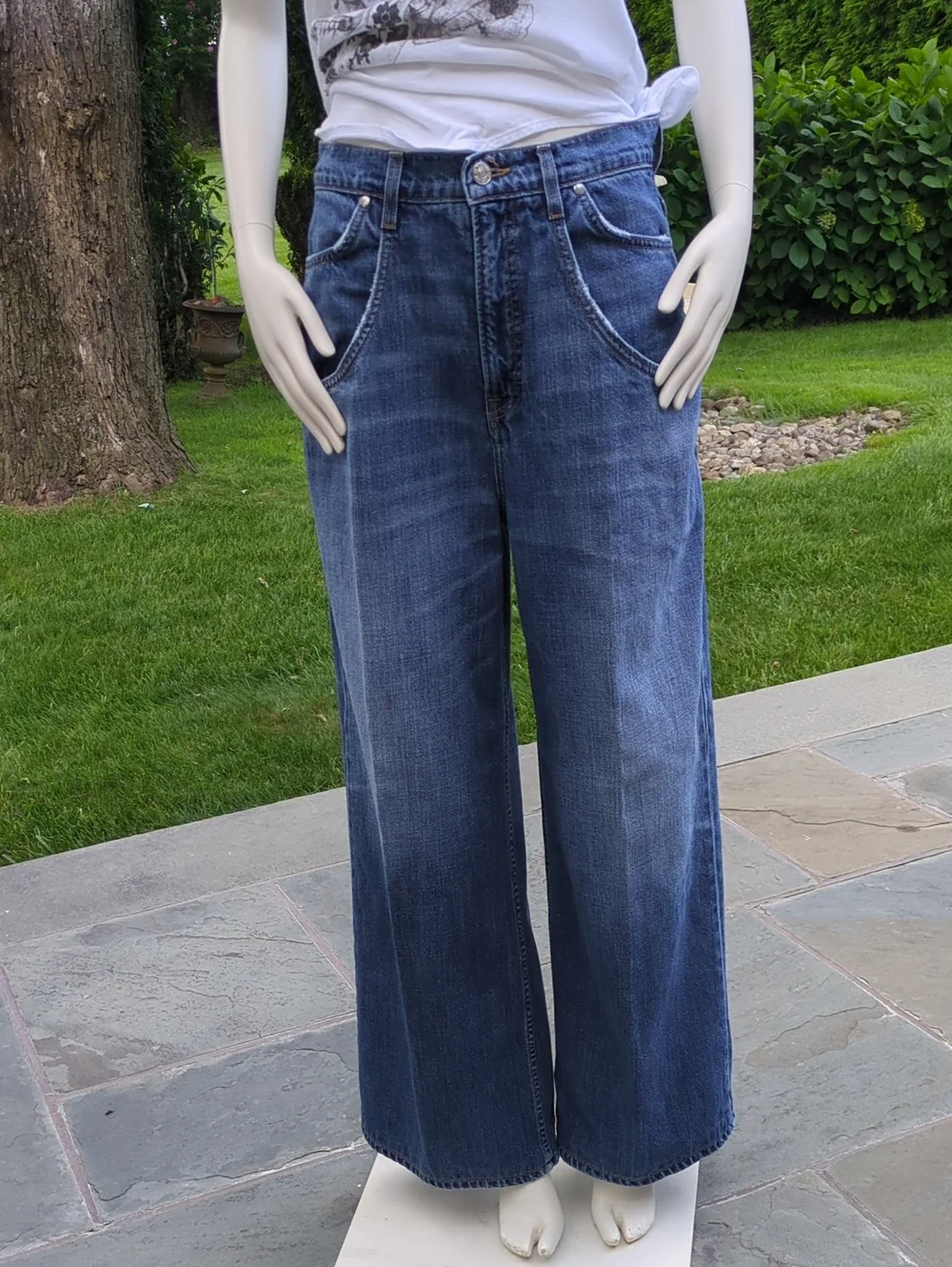 BH Denim Wide Leg Blue Jeans
